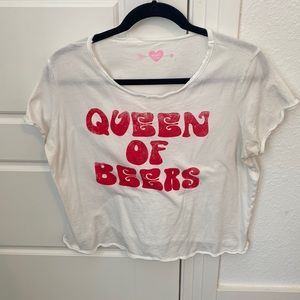 Queen of Beers Buddy Love Flowy Crop Top